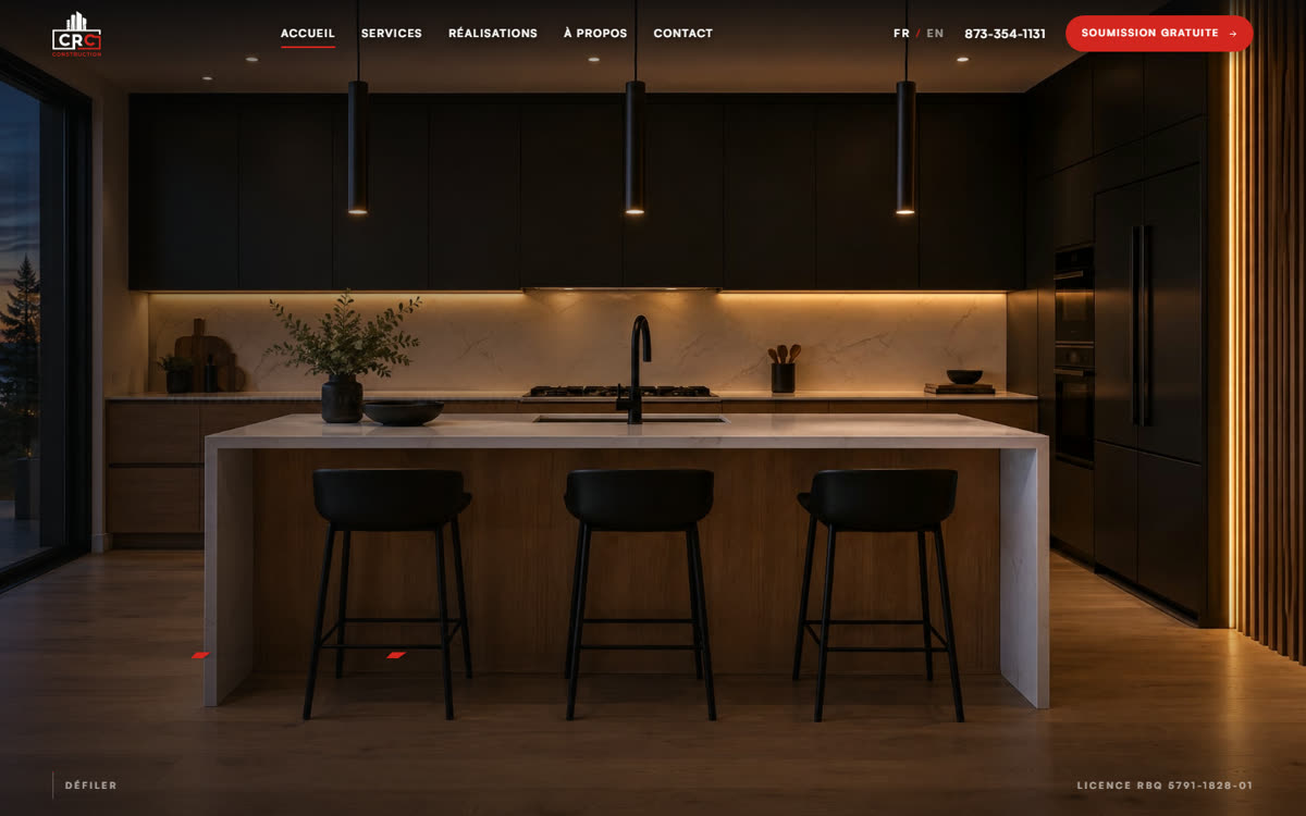 Groupe CRC Construction website homepage